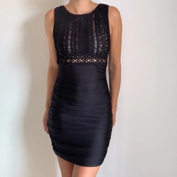 Vintage La Perla brown macrame ruched dress - Picture 9 of 10